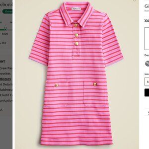 Crewcuts  J crew Polo Dress in Vintage Rib -Striped - Sz 7